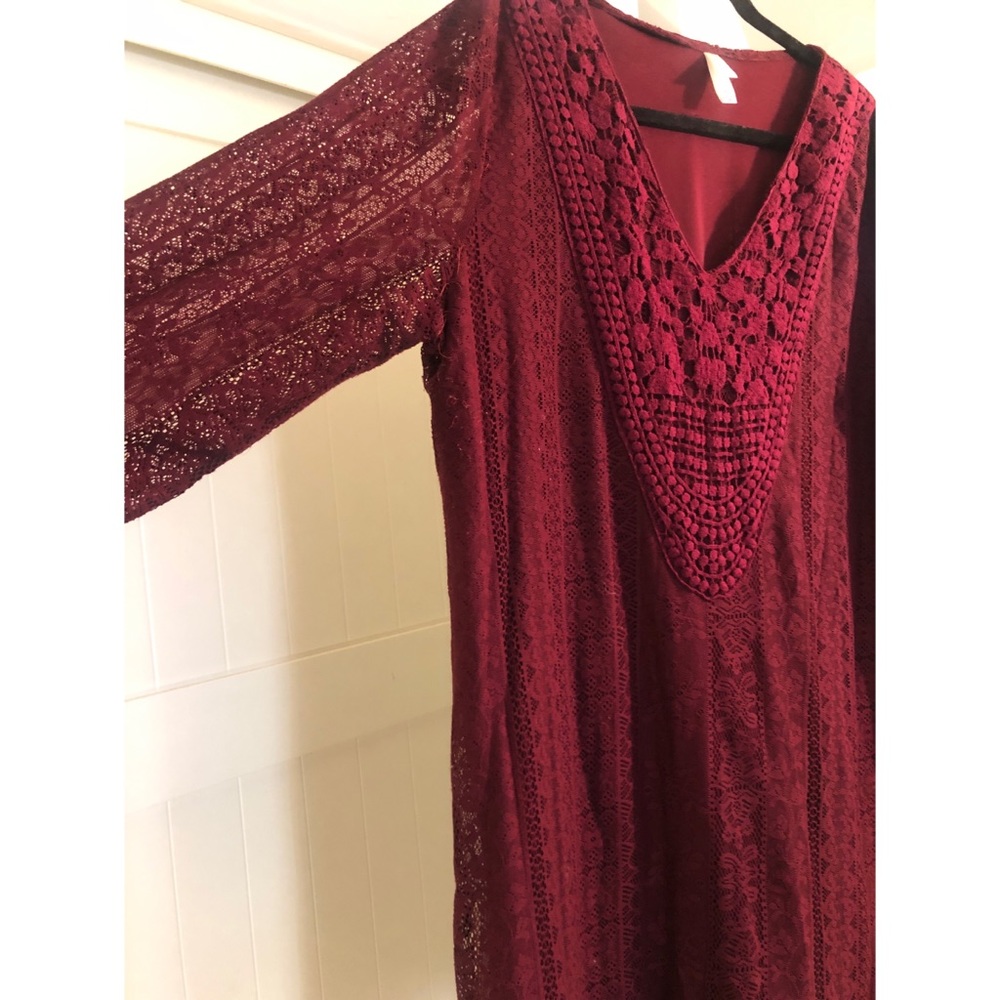 Lace overlay swing dress